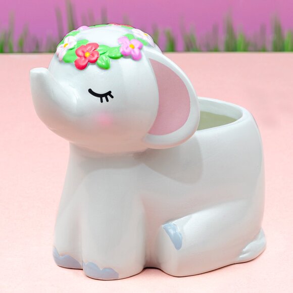 COPY - Happy Elephant ceramic planter jar, Charmed Aroma - Picture 1 of 7
